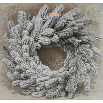 Вінок різдвяний литий засніжений d-40 см